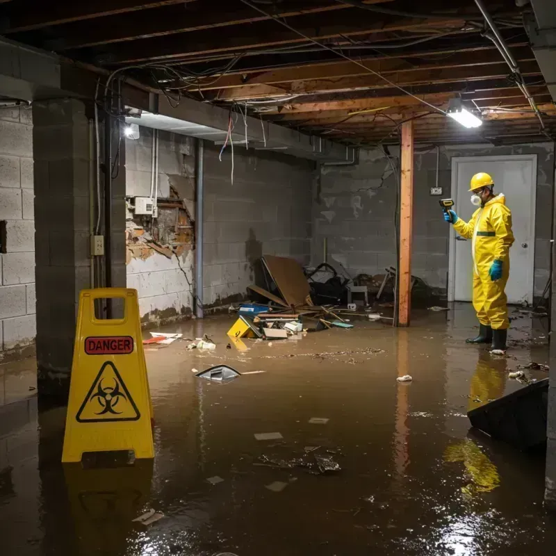 Flooded Basement Electrical Hazard in Lone Jack, MO Property